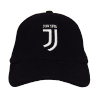 Cappellino Juventus FC Ufficiale 2018 in cotone nero con logo cucito in bianco